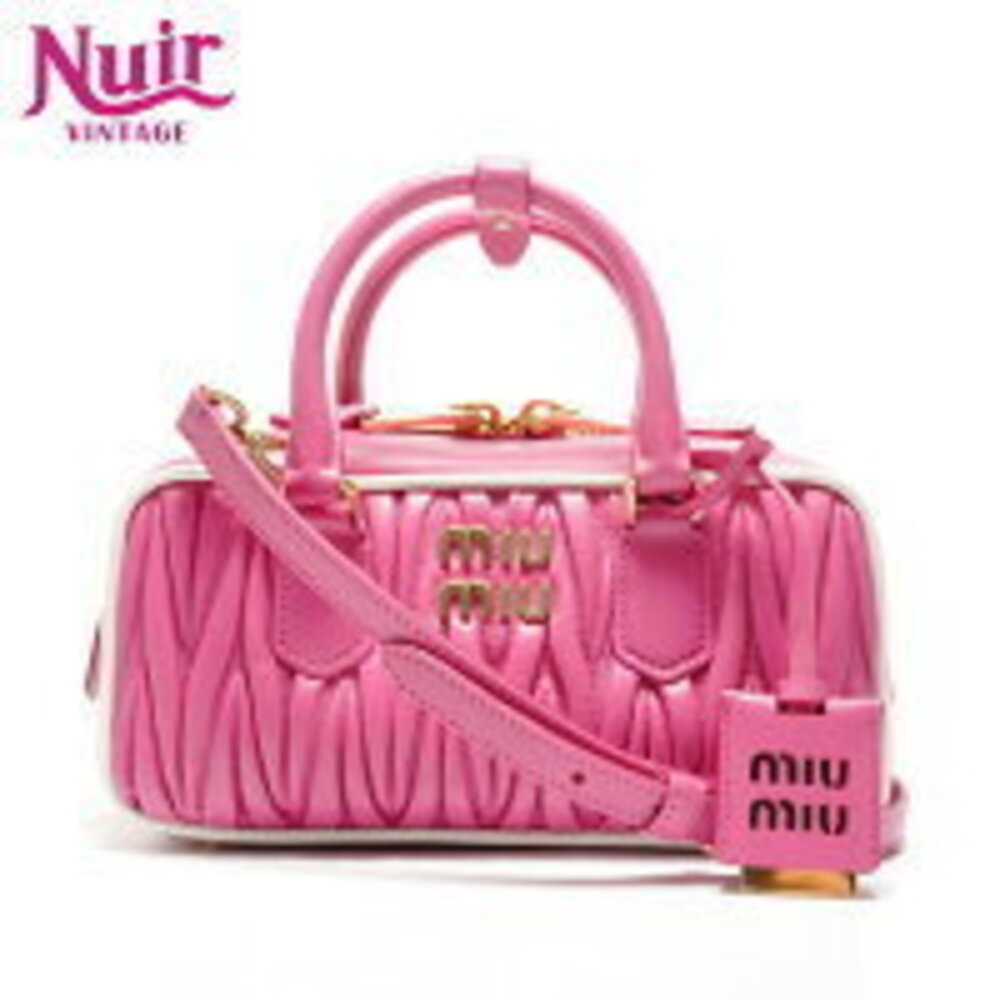Miu Miu Arcadi Matelasse Leather Handbag Pink